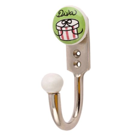 Diva Pea Green Ceramic Hooks